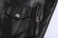 Chaqueta de cuero PU para hombre, abrigo de cuero ajustado a la moda para motocicleta - details 5