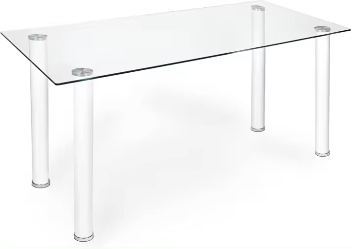 Mesa de Comedor Negra, Mesa de Cristal para Cocina, Medidas Mesa Moderna salón: 140 cm Largo x 80 cm Ancho x 75 cm Alto - 1