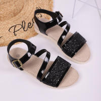 Sandalias de mujer de talla grande, nuevas de verano, con lentejuelas, de moda, de una sola tira, con suela gruesa, versátiles y cómodas. - details 10
