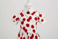 Vestido de Fiesta de Cumpleaños de Princesa para Niñas en 2025 Estampado de Cereza Lindo - details 5