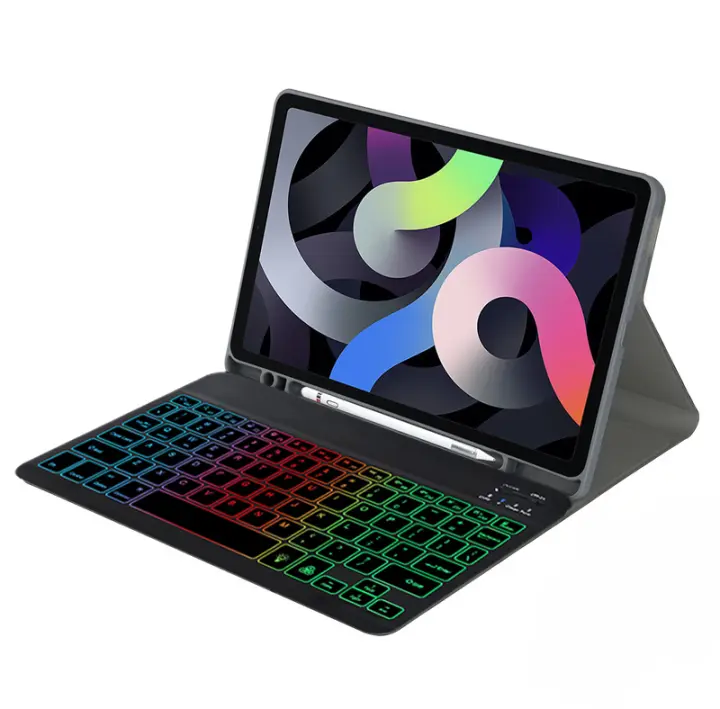 Teclado retroiluminado arcoíris para iPad Air, funda de 3. ª generación para iPad Pro 10, 5, 2017, 2019, teclado magnético inalámbrico en español - 1