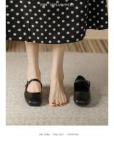 Zapatos planos de mujer estilo francés, primaverales, nuevos, de cuero suave, con hebilla de una palabra, punta cuadrada, boca poco profunda, temperamento retro, estilo Mary Jane. - details 15