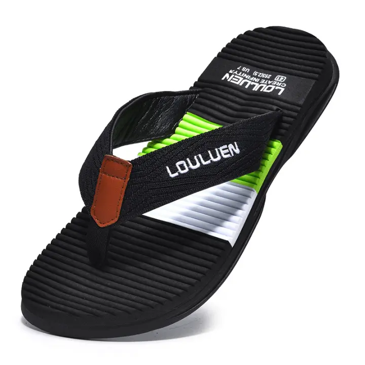 Verano nuevas chanclas de los hombres usan zapatillas de playa de goma antideslizante pellizcar pies sandalias al aire libre - 1