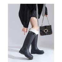 Botas de Lluvia de Tacón Alto Impermeables Zapatos de Invierno Cálido para Mujeres con Boca Ancho - details 4