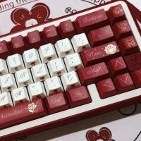 Coast 139Keys Cherry Pbt Vintage Bury Black Rose For nical Keyboards French Romantic Style Keycaps - details 0