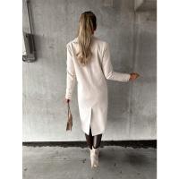 Abrigo de lana de manga larga Simple para mujer, moda de otoño e invierno - details 12