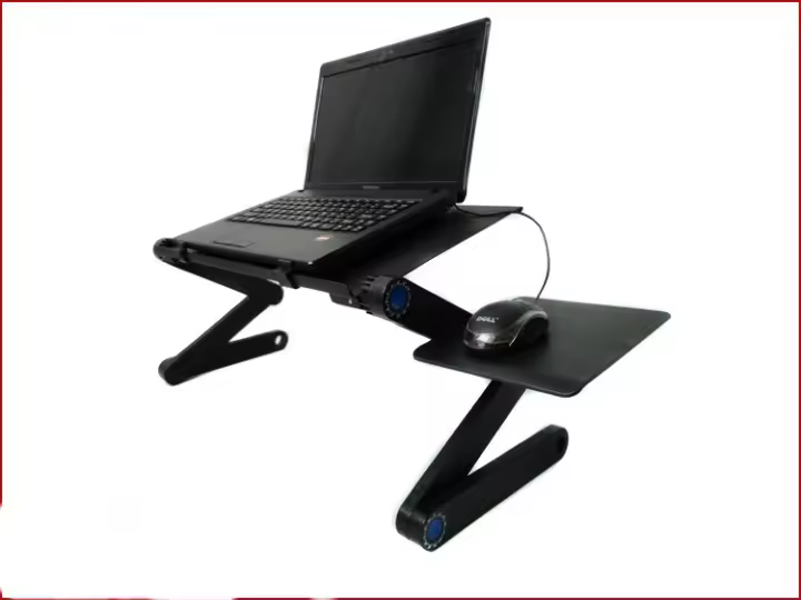 Mesa de refrigeración para ordenador portátil, soporte para tableta, mesa de cama, mesa de ordenador de aleación de aluminio, mesa pequeña plegable - 1