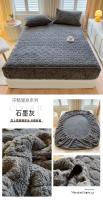 Funda de colchón de terciopelo grueso, Protector de almohadilla de cama tejido de amor, Sábana bajera cálida de felpa para el hogar, colchas de dormitorio - details 17