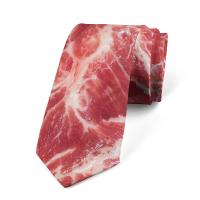 Corbata con diseño de estilo de carne de 8cm, corbata ajustable estrecha con estampado de comida caliente, corbata interesante atada a mano con estampado de comida de carne, camisa para hombre - details 8