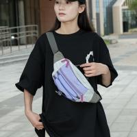 Bolso de pecho para hombre con contraste de Color de retales, riñonera de nailon Y2k para exteriores, bandolera con correa ajustable, bolso deportivo para caminar y montar - details 7