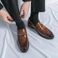 Zapatos de tacón bajo formales para hombre, mocasines informales antideslizantes, cómodos, transpirables, color negro y marrón, para fiesta de boda, Lea - details 11