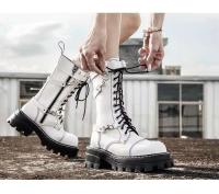 Trabajo impermeable senderismo combate cordones botas de tacón bajo, botines - details 0