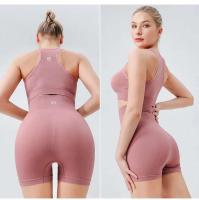 Conjunto de Yoga Sin Costuras para Mujer Ropa Deportiva de Color Sólido - details 13