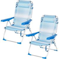 Sillas reclinables para playa, jardín, terraza o camping, medidas 48x60x90cm, altura 28cm, ligeras, 5 posiciones, incluye asa de transporte - details 29