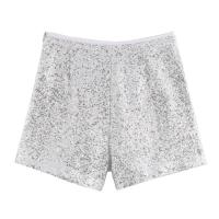 BUNO-2025 novedad de verano, traje informal de manga larga con cuello en V y lentejuelas para mujer, conjunto de pantalones cortos informales de cintura alta - details 13