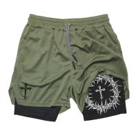 Pantalones de Entrenamiento de Correr 2-en-1 para Hombres Pocket para Teléfono, Toalla, Tres Piezas de Moda Deportiva - details 16