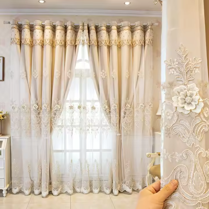 Cortinas Opacas con Ojales, Doble capa,Aislantes térmicas, Ventanas Modernas de salón para patio, cocina y dormitorio,1 Pieza - 1