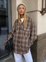 Camisas de manga larga a la moda para primavera y otoño, blusas holgadas Retro a cuadros para mujer, ropa Popular coreana - details 1