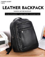 Mochila de piel auténtica 100% para hombre, mochila para portátil de 14 pulgadas, vintage, a la moda - details 0