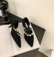 Nuevo bolso trasero y zapatos individuales con perlas de moda. - details 29