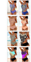 Nuevo traje de baño de talla grande con múltiples estampados, traje de baño Tankini dividido para mujer, sexy triángulo alto - details 2
