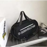 Bolsa de viaje con estampado personalizado de letras, gran capacidad, suave y ajustable, bolsa de viaje, entrenamiento, deportes, gimnasio, con bolsillo lateral de malla - details 3