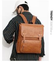 Mochila de Viaje de Ocio para Hombres Resistente al Desgaste, Patrón de Splice, Forro de Dacron, Exterior de Cuero - details 26
