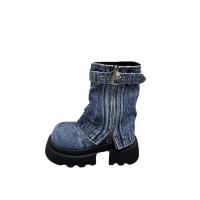 Botas de mezclilla martin para mujer, botas cortas informales, zapatos de invierno - details 3