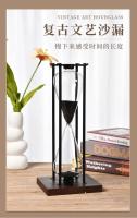 Temporizador de alta gama de 30 a 60 minutos, reloj de arena de cristal de arte Retro, adornos para el salón, regalo - details 0