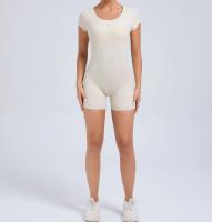 Mono de Yoga ajustado con espalda descubierta para glúteos de melocotón, ropa de ejercicio de baile, levantamiento de cadera, vientre, ropa de Yoga de una pieza de manga corta - details 1