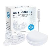 Protector bucal antironquidos ajustable con caja de almacenamiento, boquilla cómoda antironquidos, transparente, mejora el sueño - details 3