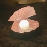Ins-Lámpara de noche de concha de cerámica con perla, Streamer, luz de sirena, concha de hadas, decoración del hogar, regalo de Navidad - details 6