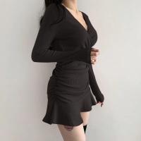 Vestido de Poliéster con Cuello en V para Mujer Moda de Verano Largo Vestido de Manga - details 5