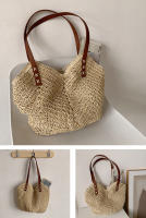 Bolso de mano de paja de gran capacidad para Mujer, Bolso de hombre, informal, de viaje, de mimbre, para Playa y Verano - details 15