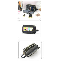 Bolsa de cosméticos con alfabeto bordado, impermeable, bolsa de lavado corporal, bolsa de almacenamiento portátil de gran capacidad. - details 4