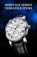 Reloj de Lujo para Hombres de Cuero Genuino Automático, Resistente al Agua, Funcional con Tres Ojos, Estilo Empresario - details 1