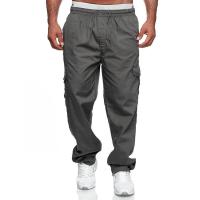 Pantalones casuales sueltos rectos con múltiples bolsillos para hombre, pantalones - details 20