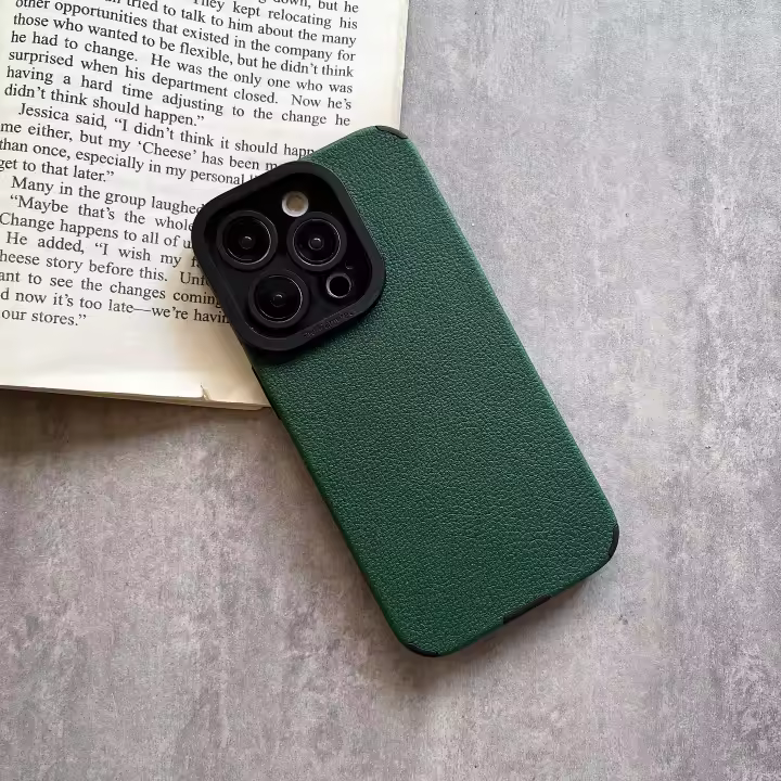 Funda de teléfono de cuero artificial para iphone, color sólido, 12/13/14/15 Pro Max, disponible en una variedad de colores - 1
