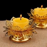 Candelabro de loto, lámpara de aceite de ghee, lámpara de mantequilla, vela de luz de té, soporte votivo, actividades de oro tibetano, decoración del Festival del hogar de oración - details 1