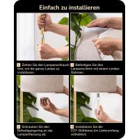 Pantalla de Lino Beige, Casquillo E27, Compatible con Varias Bombillas, 160cm Lámpara de Arco Negra con Pantalla Ajustable para Dormitorio, Salón, Oficina - details 30