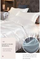 Sábana de Terciopelo Blanco WOSTAR para Cama Doble Queen Tamaño 220x240 Cubierta de Edredón de Lujo para Pareja Individuales Lavable - details 4