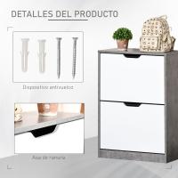Mueble Zapatero Moderno de 2 Cajones Ajustables Estilo Armario para 8 Pares de Zapatos - details 4