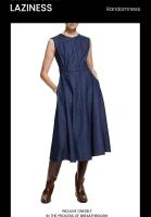 CHCH moda sin mangas de cintura alta Maxi vestido de mujer vestidos de mezclilla elegante cuello redondo 2024 novedad de verano Oficina señoras vestidos de fiesta - details 8