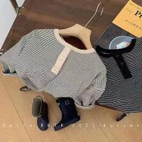 Camiseta de Manga Larga para Niños Primavera Otoño Estilo Coreano a Rayas - details 2