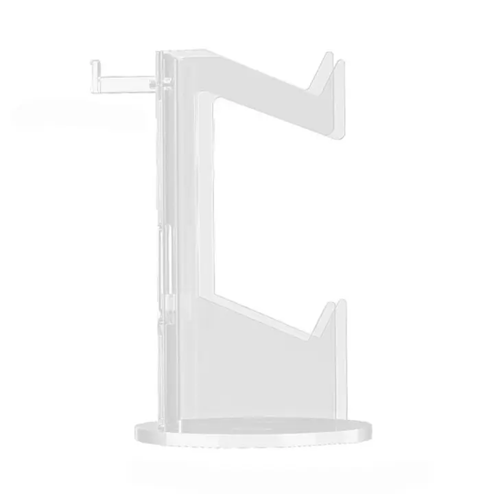 Soporte de exhibición acrílico de 2 capas para mando de juegos, transparente, con soporte para auriculares, colgador, controlador de juego inalámbrico, ahorro de espacio - 1