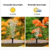 Fuente de 2,5 W, baño para pájaros con bomba con 6 boquillas, fuente de agua con energía solar para Garde - details 5