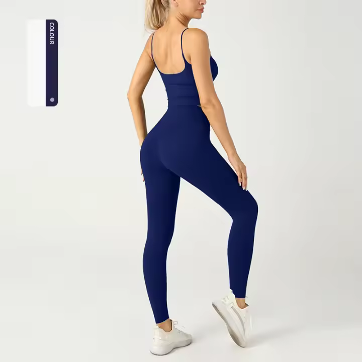 ZHUMU GYM Conjunto de Yoga Top Deportivo de Nylon para Mujeres Leggings de Pilates Fitness - 1
