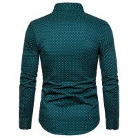 Camisa grande para hombre, estampado perenne, camisa juvenil de lunares de manga larga - details 7