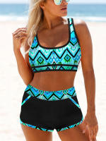 Conjunto de bikini estampado para mujer, traje de baño sexy de dos piezas, traje de baño suelto para playa, 2022 - details 1