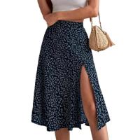 Falda de verano con estampado Floral para mujer, falda holgada de cintura alta, transpirable, elegante, ropa femenina - details 5